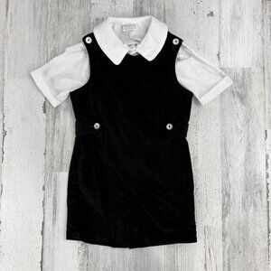 NWT Imp Originals Vtg Boys Black Velour Shortall Jon Jon Outfit Sz 4T Holiday